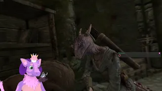 Argonian woman goes bonk on a dress ez | Droxen plays Skyrim