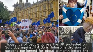 Thousands protest UK PM Johnson's move to suspend parliament