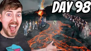 Last To Leave Volcano Wins $100,000! (MrBeast Parody)