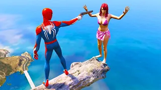 GTA 5 SPIDERMAN Water Ragdolls - Jumps & Falls (GTA5 Euphoria Physics, Fails, Funny Moments)