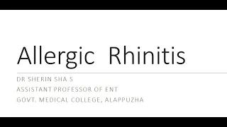 Allergic Rhinitis..... for MBBS Students