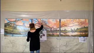 Time-Lapse Video on Painting a Large Landscape by Rachael McCampbell