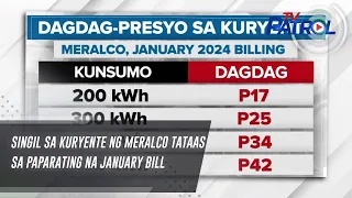 Singil sa kuryente ng Meralco tataas sa paparating na January bill | TV Patrol