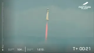 Jeff Bezos Launches Toward Space in Blue Origin Rocket