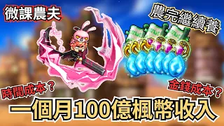 【新楓之谷】微課農夫型玩家一個月100億楓幣輕鬆入袋💰 究竟花了多少時間跟金錢才達到了這個程度🤔