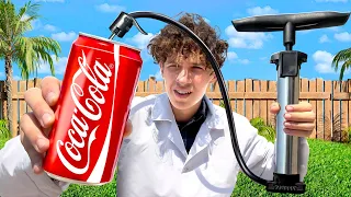 What if you pump up a can of cola with a pump?