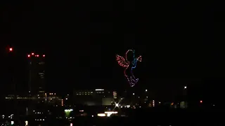 高崎の夜空でドローンショー