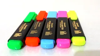 Unboxing  Luxor Highlighter fluorescent  pen / Highlighter  pens pack of 5 / Aadi and Avi
