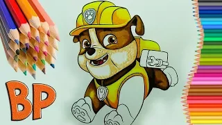 PAW Patrol Щенячий патруль Rubble Крепыш Coloring book How to draw Nickelodeon Раскраска Как сделать