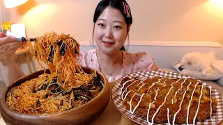 배홍동 비빔면에 열무김치 가득 직접만든 바삭한 경양식 왕돈까스 먹방 Spicy Kimchi Bibim noodles Pork cutlet Koreanfood Mukbang