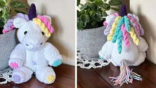 Misty the Unicorn ~ Addi, Sentro, Circular Knitting / (Curlies Done On The Machine) 🥰