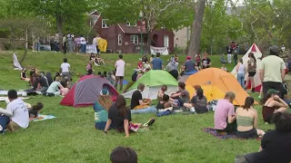 Police and protestors clash at IU's Dunn Meadow