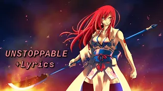 lyrics+unstoppable french version/sara'h cover/Nightcore