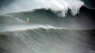 Australian Windsurfer Jason Polakow Rides the Giant Waves of Nazaré's Praia do Norte