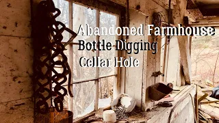 Old New England Cellar holes, Bottle digging and exploring an Abandoned Farm