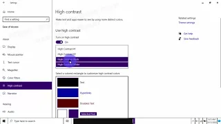 Windows 10 Home : How to change high contrast mode theme