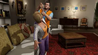 Michael and Tracy Fight over TV Remote - GTA-5