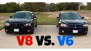 Dodge Charger R/T vs. Dodge Charger SXT (V8 vs. V6) Racing