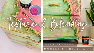 How to create texture with thick paint/ soft blending / moulds / Transfers