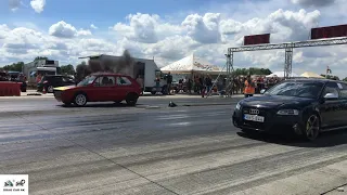 Audi RS3 Sportback 400HP vs VW Golf 1.9 TDI 🚦🚗 1/4 mile drag racing - 4K