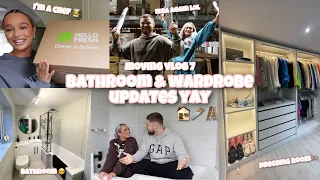 moving vlog 7 🫣🪜🏚 | bathroom & dressing room reveal! starting bedroom shopping yay