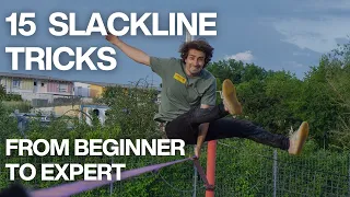 15 Slackline Tricks from Beginner to Expert - KOS 2021 Compilation