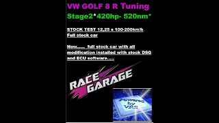 VW GOLF 8 R  MY 2022 Stage 2 100-200 km/h test P gear TUNING