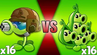 PvZ 2 Challenge - 16 Plants Max Level Same Power Up Vs Pharaoh Zombie Level 15 - Who will win?