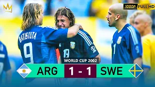 ARGENTINA ELIMINATED WITH A GREAT FREE KICK GOAL FROM SWEDEN IN THE 2002 WORLD CUP