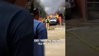 Owner Saves his Dog from Being Trapped in a Car on Fire!