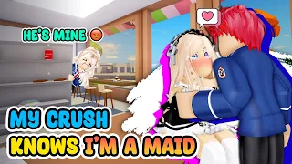 💗School Love | MY CRUSH KNOWS I'M A MAID (Ep1) | 🏡 Roblox Story