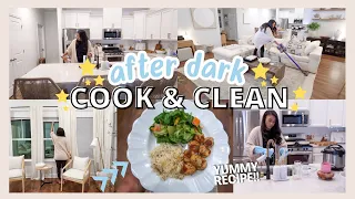 RELAXING AFTER DARK COOK AND CLEAN WITH ME | NIGHT TIME CLEANING ROUTINE // LoveLexyNicole