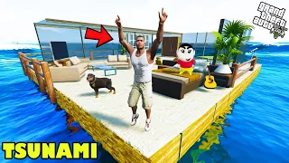 Franklin Survived From The Biggest Wave Of Tsunami in GTA 5 | Shinchan In GTA 5 | Vishnu Gta