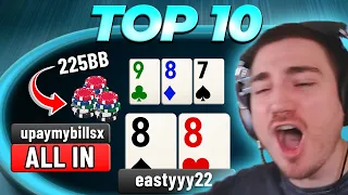 Flop a Set = Everyone Goes INSANE?! | Top 10 Poker Hands Ep. 102