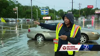 People stuck in high water as flooding sweeps through Omaha