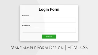 Simple Login Form Design in Html & Css | CSS Form Styling | 2020