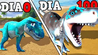 O FRACO E PEQUENO REX EVOLUIU PARA O GIGANTE MEGALODON REX! 100 DIAS ARK