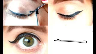 КАК НАРИСОВАТЬ СТРЕЛКИ НЕВИДИМКОЙ за 2 МИНУТЫ - Супер ТРЮК в действии - Bobby pin eyeliner hack