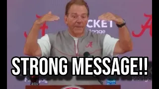 NICK SABAN WITH A STRONG MESSAGE TO THE QUARTERBACKS, "FORCE ME TO PLAY YOU!" 📣 📣 📣