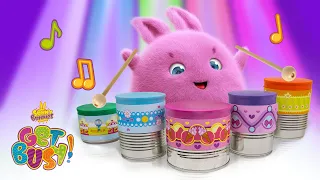 SUNNY BUNNIES - How to Make a Drums Set | GET BUSY COMPILATION | Cartoons for Children