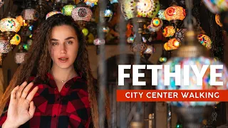 Turkey Fethiye marina city center   June Walking Tour|4k HD