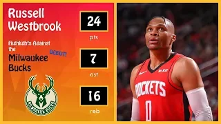 Russell Westbrook HOUSTON ROCKETS DEBUT vs Milwaukee Bucks