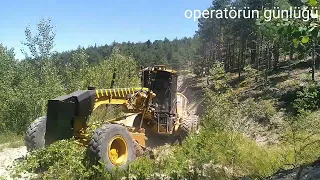 cat 140m Orman canavarı iş başında,king monster,grader,gayder,yol nasıl yapılır,iş makinbası,izle,