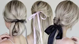 Simple & Easy Hairstyles Incorporating Bows & Ribbon