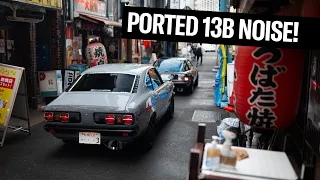 Ported Rotary RX-3 and RX-7 NOISE in the Heart of Tokyo!