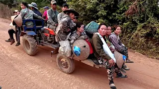 Riding back to the village in a hot weather