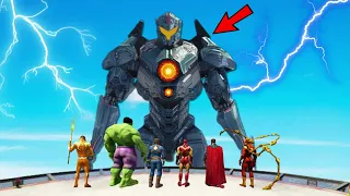 Giant ROBOT Attacked Los Santos in GTA 5 - Superheroes FOUND Biggest Robot