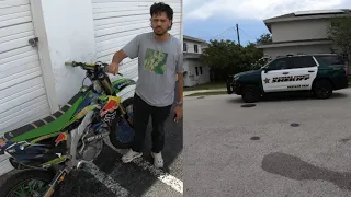 He Got Into Wild Police Chase While Picking Up Bike!!! Customer Picks Up 2013 Kx450f A Few Corners