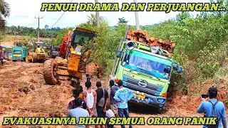 Menegangkan Dan Penuh Drama | Evakuasi Truk Hino_Logging Bikin Semua Orang Panik