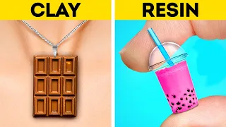 POLYMER CLAY VS. RESIN || Cute Mini Crafts, DIY Jewelry And Accessories